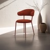 Chairs Rebecca Mobili Talong 80,5x47,5x57,5 Polyester Fabric Steel Red Modern SET 2 pieces