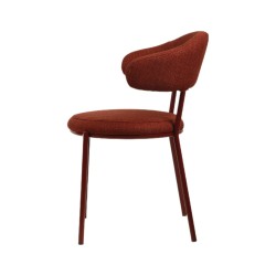 Chairs Rebecca Mobili Talong 80,5x47,5x57,5 Polyester Fabric Steel Red Modern SET 2 pieces