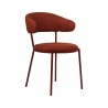 Sedie Rebecca Mobili Talong 80,5x47,5x57,5 Tessuto Poliestere Acciaio Rosso Moderno SET 2 pezzi