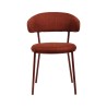 Sedie Rebecca Mobili Talong 80,5x47,5x57,5 Tessuto Poliestere Acciaio Rosso Moderno SET 2 pezzi