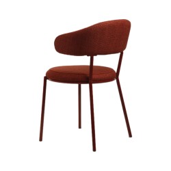 Sedie Rebecca Mobili Talong 80,5x47,5x57,5 Tessuto Poliestere Acciaio Rosso Moderno SET 2 pezzi