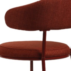 Sedie Rebecca Mobili Talong 80,5x47,5x57,5 Tessuto Poliestere Acciaio Rosso Moderno SET 2 pezzi