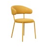 Chairs Rebecca Mobili Dablen 80,5x47,5x57,5 Polyester Fabric Steel Yellow Modern SET 2 pieces