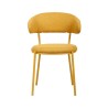 Chairs Rebecca Mobili Dablen 80,5x47,5x57,5 Polyester Fabric Steel Yellow Modern SET 2 pieces