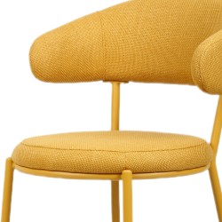 Chairs Rebecca Mobili Dablen 80,5x47,5x57,5 Polyester Fabric Steel Yellow Modern SET 2 pieces