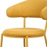 Chaises Rebecca Mobili Dablen 80,5x47,5x57,5 Tissu Polyester Acier Jaune Moderne ENSEMBLE 2 pièces