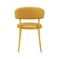 Chairs Rebecca Mobili Dablen 80,5x47,5x57,5 Polyester Fabric Steel Yellow Modern SET 2 pieces