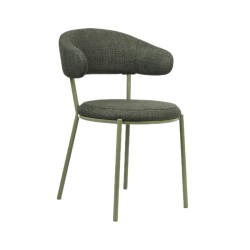 Chairs Rebecca Mobili Zeita 80,5x47,5x57,5 Polyester Fabric Steel Green Modern SET 2 pieces