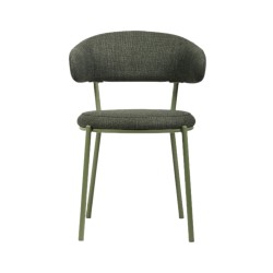 Chairs Rebecca Mobili Zeita 80,5x47,5x57,5 Polyester Fabric Steel Green Modern SET 2 pieces