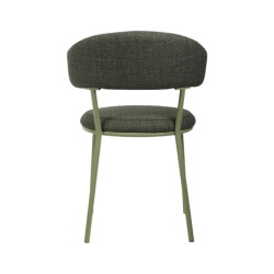 Chaises Rebecca Mobili Zeita 80,5x47,5x57,5 Tissu Polyester Acier Vert Moderne ENSEMBLE 2 pièces