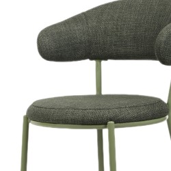 Chairs Rebecca Mobili Zeita 80,5x47,5x57,5 Polyester Fabric Steel Green Modern SET 2 pieces