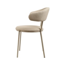 Chairs Rebecca Mobili Alamanda 80,5x47,5x57,5 Polyester Fabric Steel Beige Modern SET 2 pieces