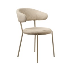 Chairs Rebecca Mobili Alamanda 80,5x47,5x57,5 Polyester Fabric Steel Beige Modern SET 2 pieces