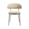 Chairs Rebecca Mobili Alamanda 80,5x47,5x57,5 Polyester Fabric Steel Beige Modern SET 2 pieces