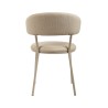 Chairs Rebecca Mobili Alamanda 80,5x47,5x57,5 Polyester Fabric Steel Beige Modern SET 2 pieces