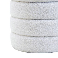 Pouf avec rangement Rebecca Mobili Uxi 40x37x37 Tissu Polyester MDF Blanc Moderne