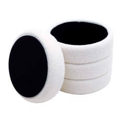 Pouf avec rangement Rebecca Mobili Uxi 40x37x37 Tissu Polyester MDF Blanc Moderne