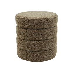 Pouf Contenitore Rebecca Mobili Bunya 40x37x37 Tessuto Poliestere MDF Verde Oliva Moderno