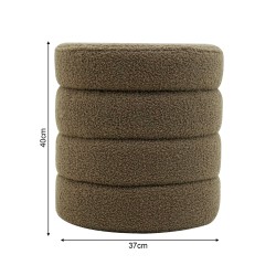 Pouf avec rangement Rebecca Mobili Bunya 40x37x37 Tissu Polyester MDF Vert Olive Moderne