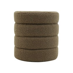 Pouf Contenitore Rebecca Mobili Bunya 40x37x37 Tessuto Poliestere MDF Verde Oliva Moderno