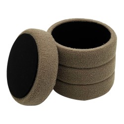 Pouf Contenitore Rebecca Mobili Bunya 40x37x37 Tessuto Poliestere MDF Verde Oliva Moderno