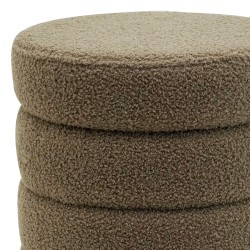 Pouf Contenitore Rebecca Mobili Bunya 40x37x37 Tessuto Poliestere MDF Verde Oliva Moderno