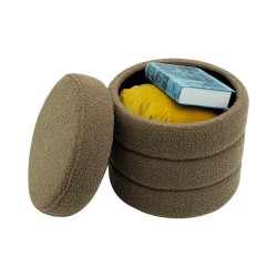 Storage Ottoman Rebecca Mobili Bunya 40x37x37 Polyester Fabric MDF Olive Green Modern