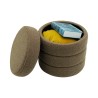 Pouf Contenitore Rebecca Mobili Bunya 40x37x37 Tessuto Poliestere MDF Verde Oliva Moderno