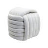 Ottoman Rebecca Mobili Oyamel 45x50x50 Polyester Fabric MDF White Modern