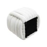 Pouf Rebecca Mobili Oyamel 45x50x50 Tessuto Poliestere MDF Bianco Moderno