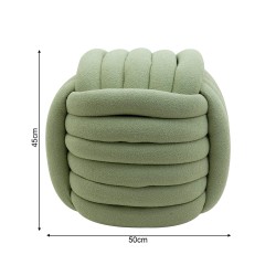 Pouf Rebecca Mobili Tawa 45x50x50 Tessuto Poliestere MDF Verde Moderno