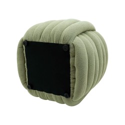 Pouf Rebecca Mobili Tawa 45x50x50 Tessuto Poliestere MDF Verde Moderno