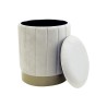 Pouf Contenitore Rebecca Mobili Okome 44x35,5x35,5 Tessuto Poliestere Acciaio Bianco Giallo Moderno SET 2 pezzi