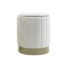 Storage Ottoman Rebecca Mobili Okome 44x35,5x35,5 Polyester Fabric Steel White Yellow Modern SET 2 pcs