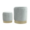 Storage Ottoman Rebecca Mobili Avelos 44x35,5x35,5 Polyester Fabric Steel Grey Yellow Modern SET 2 pcs