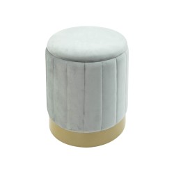 Pouf avec rangement Rebecca Mobili Avelos 44x35,5x35,5 Tissu Polyester Acier Gris Jaune Moderne ENSEMBLE 2 pcs