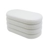 Pouf avec rangement Rebecca Mobili Rambeh 38x76x38 Tissu Polyester MDF Blanc Moderne