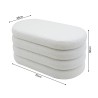 Pouf Contenitore Rebecca Mobili Rambeh 38x76x38 Tessuto Poliestere MDF Bianco Moderno