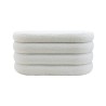 Pouf Contenitore Rebecca Mobili Rambeh 38x76x38 Tessuto Poliestere MDF Bianco Moderno