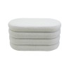 Pouf Contenitore Rebecca Mobili Rambeh 38x76x38 Tessuto Poliestere MDF Bianco Moderno