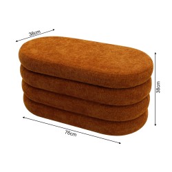 Pouf avec rangement Rebecca Mobili Olinia 38x76x38 Tissu Polyester MDF Orange Moderne