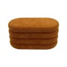 Pouf Contenitore Rebecca Mobili Olinia 38x76x38 Tessuto Poliestere MDF Arancione Moderno