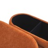 Storage Ottoman Rebecca Mobili Olinia 38x76x38 Polyester Fabric MDF Orange Modern