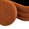 Pouf avec rangement Rebecca Mobili Olinia 38x76x38 Tissu Polyester MDF Orange Moderne