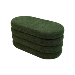 Pouf avec rangement Rebecca Mobili Zeytin 38x76x38 Tissu Polyester MDF Vert Foncé Moderne