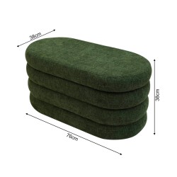 Pouf avec rangement Rebecca Mobili Zeytin 38x76x38 Tissu Polyester MDF Vert Foncé Moderne