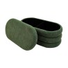 Pouf Contenitore Rebecca Mobili Zeytin 38x76x38 Tessuto Poliestere MDF Verde Scuro Moderno