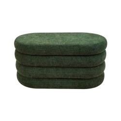 Pouf Contenitore Rebecca Mobili Zeytin 38x76x38 Tessuto Poliestere MDF Verde Scuro Moderno