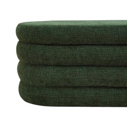 Pouf avec rangement Rebecca Mobili Zeytin 38x76x38 Tissu Polyester MDF Vert Foncé Moderne