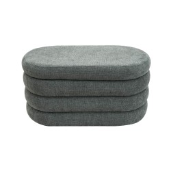 Pouf avec rangement Rebecca Mobili Fagus 38x76x38 Tissu Polyester MDF Gris Moderne